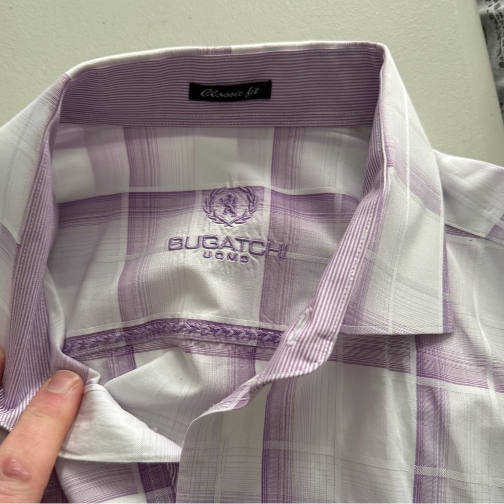 COPY - Bugatchi Long Sleeve Button Down Purple Class Fit 18 neck, 27.5 arm;